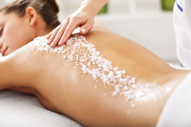 Scented back scrub exfoliating hard-to-reach skin