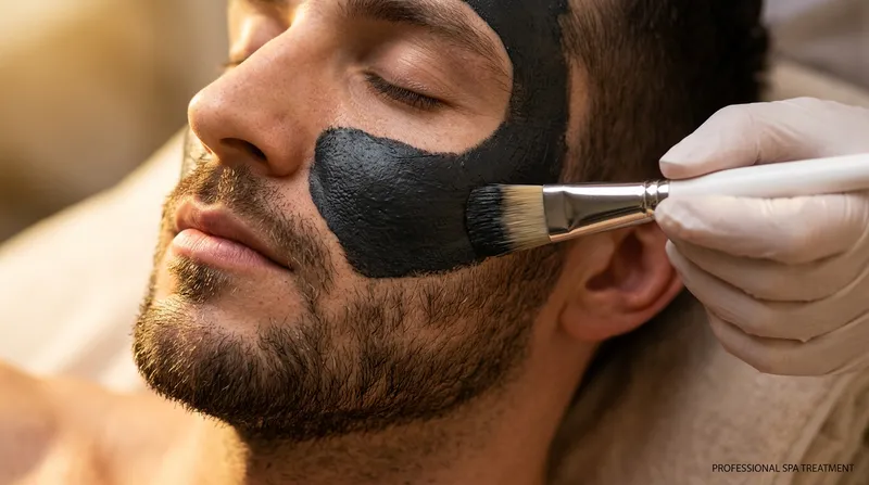 Men's facial with cleansing mask built for male skin