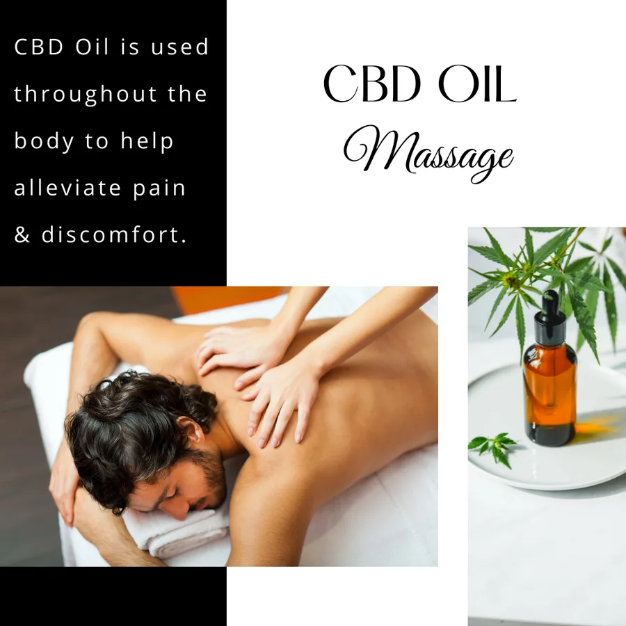 THC-free CBD oil being worked into sore muscles during a massage