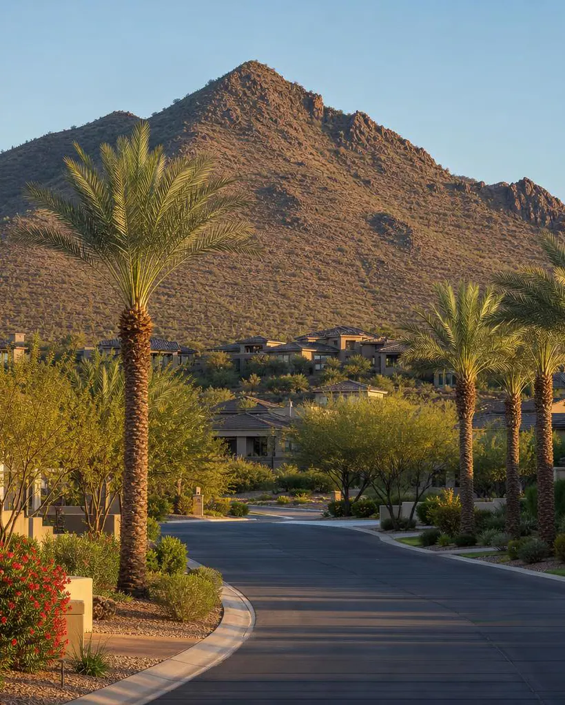 South Mountain foothills and desert neighborhood in Ahwatukee